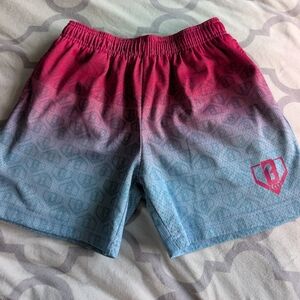 Basebball Lifestyle Pink and Blue Ombre Shorts Boys Large